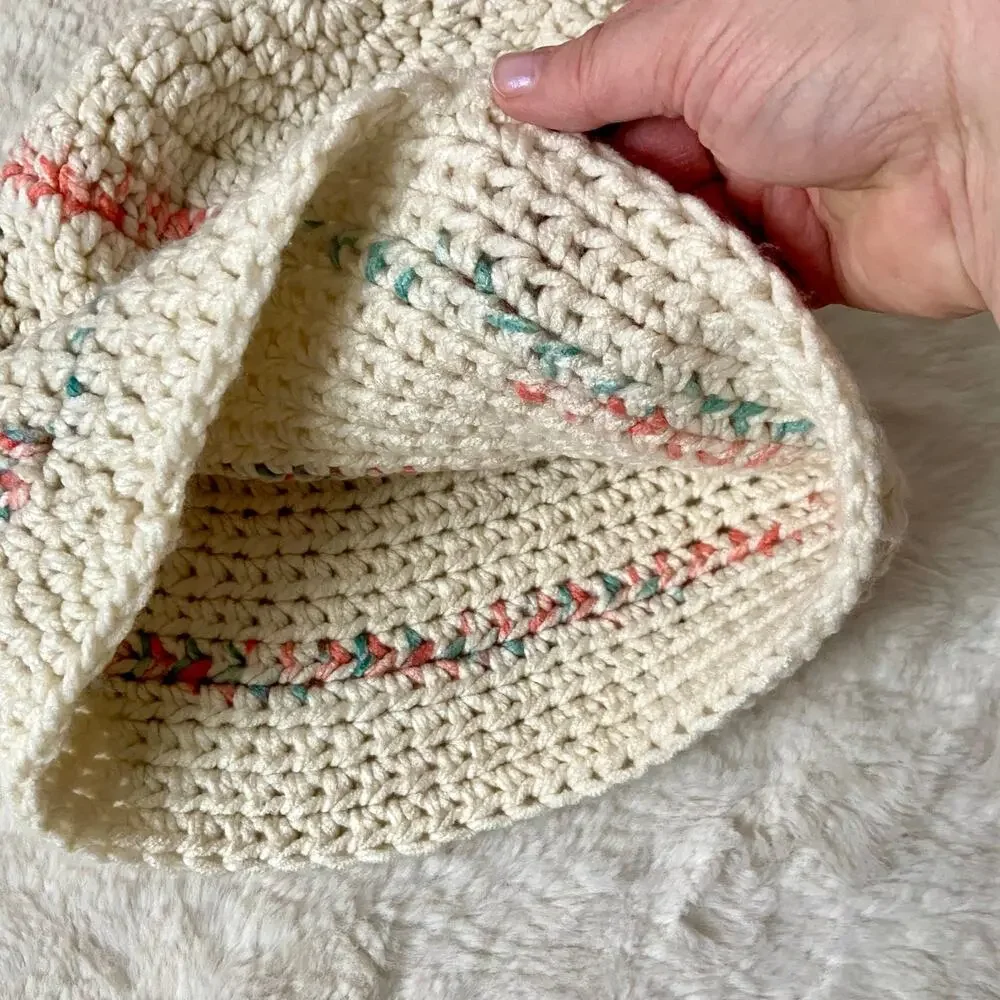 Handknit Oversized Multicolor Beanie/Toboggan